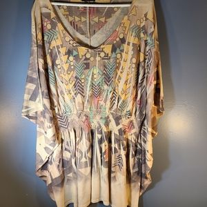 SPOINT  blouse with beautiful tribal pattern